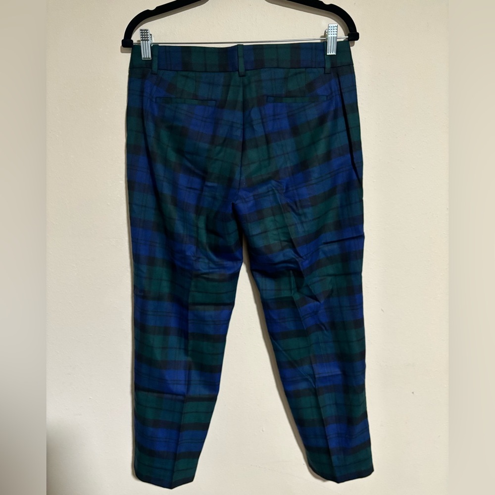 NWT J.Crew Wool Blend Tartan Pants - Navy Green Black - Size 6